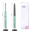 Tenedor de Acero Inoxidable para Cutícula Tira Frotadora de Doble Cara Artefacto para Cuidado de Manicura Exfoliante Herramienta de Manicura Lima de Uñas