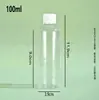 Garrafas Plásticas Transparentes Dosadoras para Animais de Estimação para Cosméticos, Garrafas Vazias Dosadoras de Líquidos, Garrafas Plásticas Brancas Finas com Tampa, Fornecimento Direto do Estoque