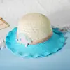 Chapéus Infantis Meninas Verão Proteção Solar Chapéu de Sol Bebê Tricotado Respirável Chapéu de Palha Lazer ao Ar Livre Chapéu de Praia