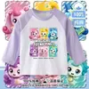 Camiseta de Manga Larga 100% Algodón Puro con Estampado de Dibujos Animados Lindo Maravilloso para Primavera y Otoño Nuevo Estilo 2026 para Niñas y Niños