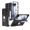 Para Samsung Z FOLD5 Capa de Celular Armadura de Absorção Magnética Janela Deslizante Moda Negócios Marca de Moda Porta-Caneta Capa Protetora Dobrável