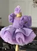 Vestido para niña, estilo de lujo ligero, vestido de dama de honor para niña de flores, falda abullonada para niña pequeña, alas de mariposa, vestido de princesa para cumpleaños infantil, disfraz de actuación