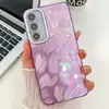 Funda de teléfono móvil IMD con orificios finos electrochapada para Samsung S24ULTRA tendencia A54 película para lente A55 patrón de plumas S24FE