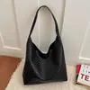 Bolsa tote tecida retrô, de alta qualidade, grande capacidade, couro macio e elegante, adequada para o trajeto diário, bolsa de ombro versátil e pode ser carregada sob o braço
