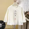 Camiseta Básica de Manga Larga a Rayas con Cuello Redondo Estilo Coreano para Niñas, Primavera y Otoño, Top Elegante para Bebé, Ropa Interior a la Moda para Niños Pequeños