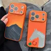 Funda para Teléfono Móvil Ins Naranja Creativa Cumbre de Montaña Manzana 17Pro 14 Adecuada para Iphone16 Succión Magnética 15Ma 18Promax