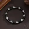 Pulsera de Piedra Energética Sencilla y de Alta Gama Más Vendida de Amazon, Pulsera de Hematita y Piedra Biliar Negra, Pulsera Elástica para Hombres y Mujeres, Mayoreo