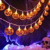 Linterna de Calabaza Luminosa para Halloween Cadena de Luces LED Linternas Pequeñas Festival de Fantasmas Decoración de Atmósfera de Terror Disposición del Lugar Accesorios y Suministros