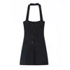 Venta al por mayor de Ropa de Mujer Transfronteriza Verano 2026 Nuevo Estilo Europeo y Americano Moda Hebilla de Nudo Vestido Corto de Cuello Halter