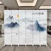 Biombo estilo chino para entrada de sala de estar, oficina con sombra, pantalla plegable móvil, tela con paisaje, cortavientos, hogar