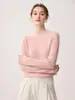 Suéter de cachemira 100% pura, sem costura, pronto para usar, para mulheres, macio, aderente, bainha enrolada, gola meio alta, manga longa, pullover, suéter de base