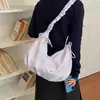 Bolso cruzado coreano dulce y moderno con lazo, nuevo diseño plisado, gran capacidad, adecuado para ir al trabajo y viajar