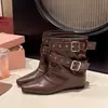 Botas Martin de Moda Atractivas para Mujer Otoño Invierno 2026 Botines Chelsea Dulces y Frescos sin Cordones con Hebilla Oculta para Aumentar la Altura