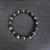 Pulsera de Piedra Ojo de Tigre, Cuentas de Ojo de Tigre, Obsidiana Imitación, Pulsera de Cuerda Elástica para Hombres y Mujeres, Transfronterizo