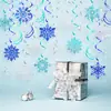 Tema de Inverno Floco de Neve Espiral Charm Floco de Neve Espiral Brilhante com Glitter Enfeite Pendente de Floco de Neve de Natal