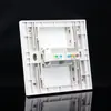 Placa de parede tipo 86 para tomada de telefone de rede de um bit sem perfuração + cabo de rede CAT5E banda larga + linha telefônica de voz CAT3