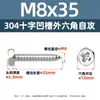 Tornillos Autorroscantes de Acero Inoxidable 304 con Cabeza Hexagonal Externa y Punta Hexagonal Ranurada Phillips M3M4M5M6M8