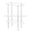 Fábrica de acrílico de duas camadas oval sala de estar sofá lateral várias luzes luxo transparente removível casa quarto mesa de cabeceira