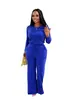 Tw902 Suministro Transfronterizo Europeo y Americano Versátil Otoño e Invierno Ajustado Casual Manga Larga para Mujer Atado Color Sólido Mono de Trabajo
