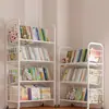 Estantería de Piso Móvil con Ruedas Carrito de Almacenamiento para Libros Ilustrados Infantiles y Snacks Estante de Hierro para Libros de Lectura y Periódicos