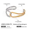 Diseño silencioso acero inoxidable oro de 18 quilates color oro y plata a juego líneas minimalistas pulsera abierta hueca anudada en espiral