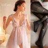 Lingerie Sexy de Renda Plus Size, Conjunto de Tanga Sensual Puro Desejo para Diversão do Casal Feminino, Dropshipping