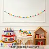 Cenário de Banner de Aniversário Decoração de Aniversário Bandeirinhas Triangulares Bandeirolas Decorativas Primeiro Aniversário de Meninos e Meninas Bandeiras de Pendurar Adereços de Atmosfera Atacado