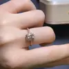 Anillo de Morganita Natural, cristales limpios, color único, bañado en plata S925, piedra principal 5*6mm