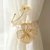 Abrazaderas de cortina florales versátiles, simples y elegantes, europeas y americanas, transfronterizas, decoraciones de hebillas de cortina de metal de lujo ligero, venta al por mayor