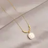 Collar Geométrico de Acero de Titanio en Forma de Herradura U para Mujer, Cadena para Clavícula de Diseño Sencillo de Nicho, Cadena Elegante y Versátil para Sudadera