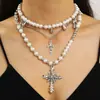 Joias Transfronteiriças Europeias e Americanas, Colar de Corrente Longa de Contas da Moda para Empilhar, Colar Personalizado Estilo Retrô com Fivela Ot de Pérola