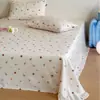 Sábana de una pieza de gasa de doble capa 100% algodón estilo coreano ins, algodón puro, fresca y simple, ropa de cama para dormitorio individual/doble, 120*230 cm