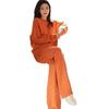 La popular ropa de mujer de primavera de este año, estilo coreano chic chic, hermana mayor real a y a, un traje casual de suéter naranja y pantalones