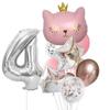 12 Piezas/Set Gato Corona Plus Paquete de Globos de Película de Aluminio Digital de 40 Pulgadas Set de Decoración de Cumpleaños Globo de Lentejuelas