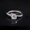 Anillo de Plata S925 con Diamante Zircón Moussan Portaanillo Vacío Diámetro 456789mm Brazo Retorcido Simple Anillo de Amor para Mujer