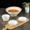 Tazón de melamina para ramen tazón comercial para sopa de fideos de arroz tazón para avena de desayuno tazón para fideos de res tazón japonés tipo cuerno de sombrero tazón para sopa de fideos