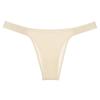 Nova Roupa Íntima Feminina de Comércio Exterior, Calcinha de Cor Sólida com Acabamento em Seda, Estilo Tanga de Cintura Baixa, que Molda o Quadril, Estilo Europeu e Americano F008