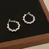 Plata Exagerado Círculo Grande Plata Rota Hebilla de Oreja Aro de Oreja Nuevo Famoso de Internet Explosiones Único Gama Alta Nicho Pendientes Elegantes