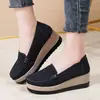 Otoño 2024 Nuevos Zapatos de Madre de Gamuza Ligeros Cómodos Zapatos de Plataforma con Cuña Casuales para Mujer Zapatos de una Sola Capa que Aumentan la Altura