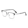 Gafas para Estudiantes Mujeres, Gafas de Media Montura Anti-Luz Azul, Material Retro de Alta Calidad, Armazón Metálico para Gafas de Miopía C
