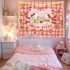 Tela Colgante Decorativa de Fondo de Año Nuevo Estilo Dios de la Riqueza, Tela para Cubrir, Tela de Fondo para Fotos de Mesita de Noche de Dormitorio, Tela Colgante Tapiz