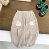 Calças de outono e inverno para meninas novo estilo infantil estilo western casual espessadas peça única veludo calças de moletom para menina roupa externa calças comércio exterior