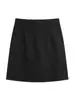 Falda negra de cintura alta para mujer Primavera 2024 Nueva falda corta adelgazante anti-exposición estilo preppy traje de tubo línea A