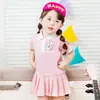 Camisa Polo Estilo Faculdade Comércio Exterior Manga Curta Roupa de Verão Infantil Saia TikTok Vestido Ocidental Plissado para Bebê Menina