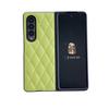 Funda para teléfono Samsung ZFold3 con pantalla plegable romboidal, funda rígida de cuero a cuadros ZFOLD4, funda protectora de PU, Japón y Corea.
