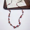 Colar de contas de cerâmica colorida Moda Retro Novo Estilo Chinês Personalidade Colar Longo Camada Dupla Colar Colar Avançado Atacado