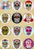 Patrón de Calavera DIY Accesorios para Joyería Gema del Tiempo Parche de Vidrio Colgante de Collar Incrustación Llavero