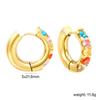 Pendientes de Estilo Nuevo Europeos y Americanos, de Moda y Elegantes, Pendientes con Incrustaciones de Diamantes para Mujer, Pendientes de Acero Inoxidable de Color Mixto Turquesa, Comercio Exterior