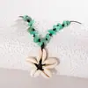 Colar Retro Estilo Étnico Boêmio de Concha, Pedrinhas e Flores Transfronteiriço Colar Criativo Estilo Feriado para Mulheres