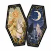 Novo baralho de cartas personalizadas para jogos de tabuleiro transfronteiriços da Amazon para iniciantes, conjunto completo de cartas de tarô a laser personalizadas com tema alienígena